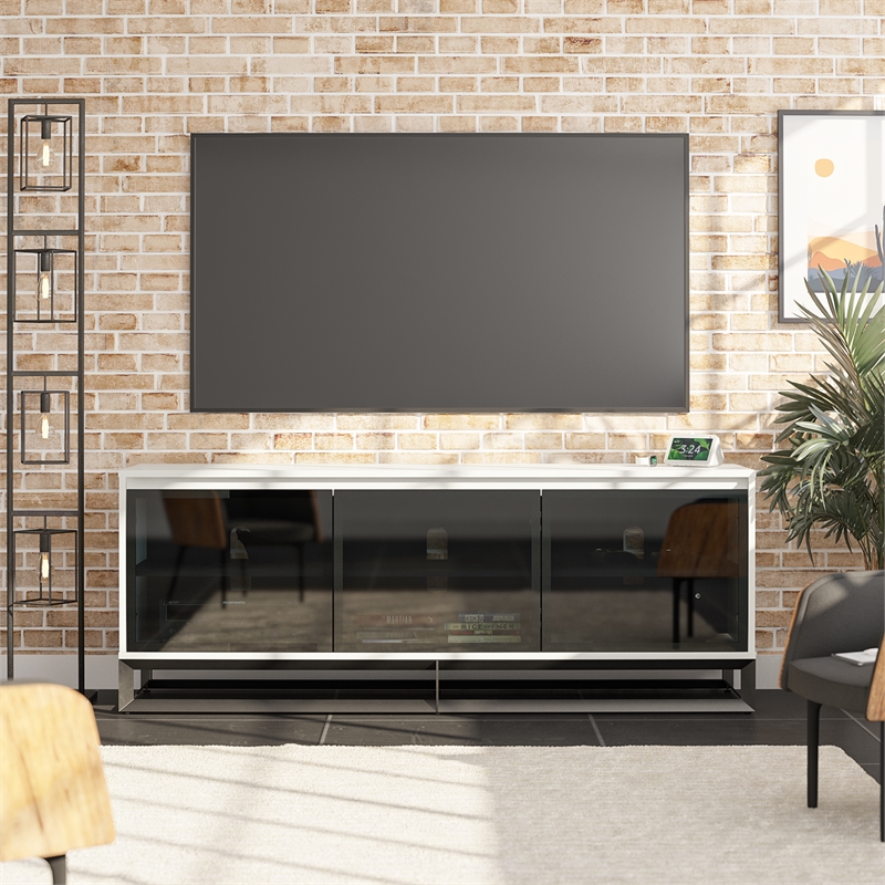 Pemberly Row Media Console with Steel Base for TVs up to 77