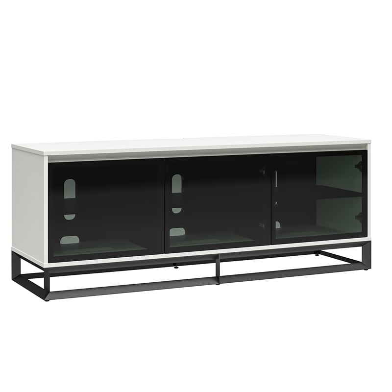 Pemberly Row Media Console with Steel Base for TVs up to 77