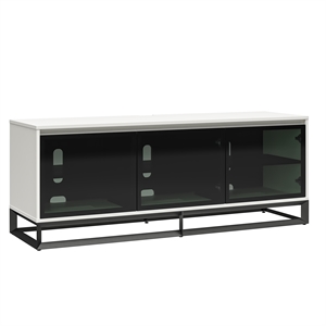 Pemberly Row Media Console with Steel Base for TVs up to 77&quot in White