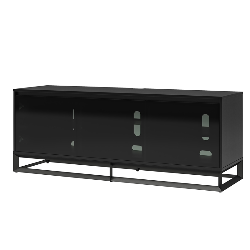 Pemberly Row Media Console with Steel Base for TVs up to 77