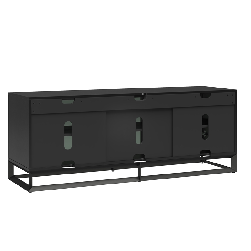 Pemberly Row Media Console with Steel Base for TVs up to 77