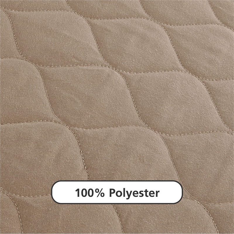 Pemberly Row 6 Inch Quilted Twin Mattress with Removable Cover in Tan