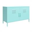 Pemberly Row Modern 2 Door Metal Locker Accent Cabinet in Mint