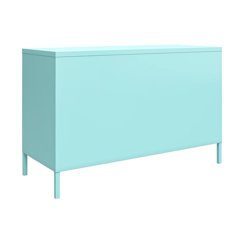 Pemberly Row Modern 2 Door Metal Locker Accent Cabinet in Mint