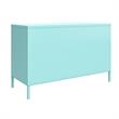 Pemberly Row Modern 2 Door Metal Locker Accent Cabinet in Mint