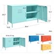 Pemberly Row Modern 2 Door Metal Locker Accent Cabinet in Mint