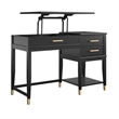 Pemberly Row Modern / Contemporary Lift-Top Computer Desk in Black
