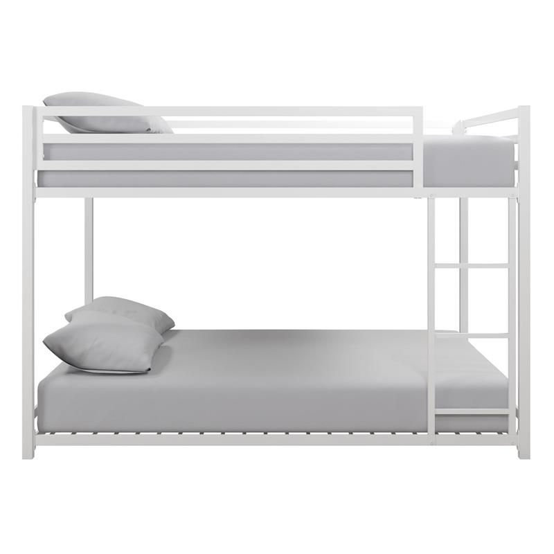 Pemberly Row Modern / Contemporary Metal Full/Full Bunk Bed in White