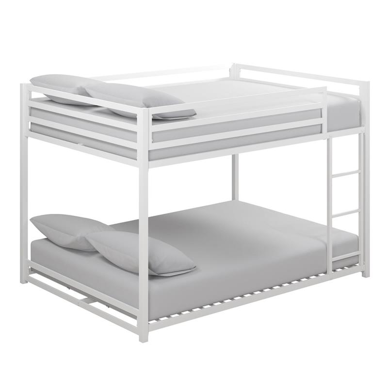 Pemberly Row Modern / Contemporary Metal Full/Full Bunk Bed in White