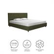 Pemberly Row Modern / Contemporary Upholstered Bed King in Green Linen