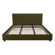 Pemberly Row Modern / Contemporary Upholstered Bed King in Green Linen