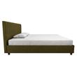 Pemberly Row Modern / Contemporary Upholstered Bed King in Green Linen