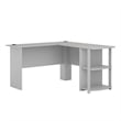 Pemberly Row Modern / Contemporary L Desk with Bookshelves in Dove Gray