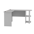 Pemberly Row Modern / Contemporary L Desk with Bookshelves in Dove Gray