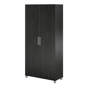Pemberly Row Modern Camberly 36&quot Storage Cabinet in Black Oak