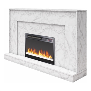 pemberly row modern liberty mantel fireplace in white faux marble