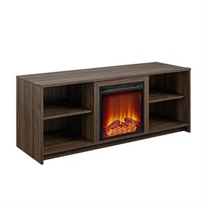 Pemberly Row Modern Fireplace TV Stand for TVs up to 65&quot in Walnut