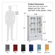 Pemberly Row Modern Bookcase with Sliding Glass Doors in Pale Blue