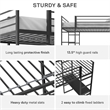 Pemberly Row Modern Metal Storage Twin Loft Bed with Desk in Black