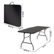 Pemberly Row 6' Centerfold Blow Molded Folding Table in Black