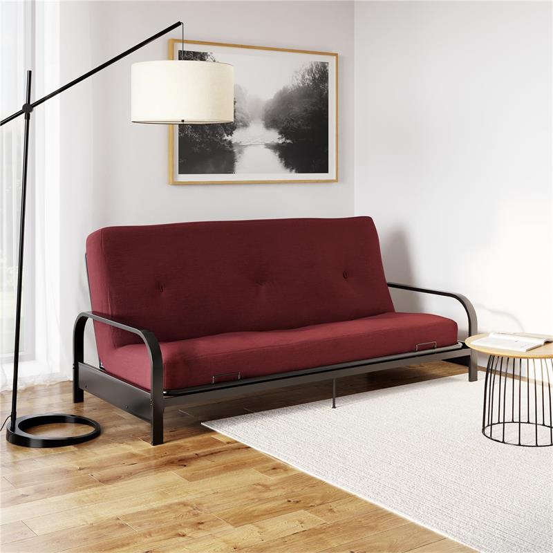 Pemberly Row 6 Inch Thermobonded High Density Futon Mattress Full Size in Red