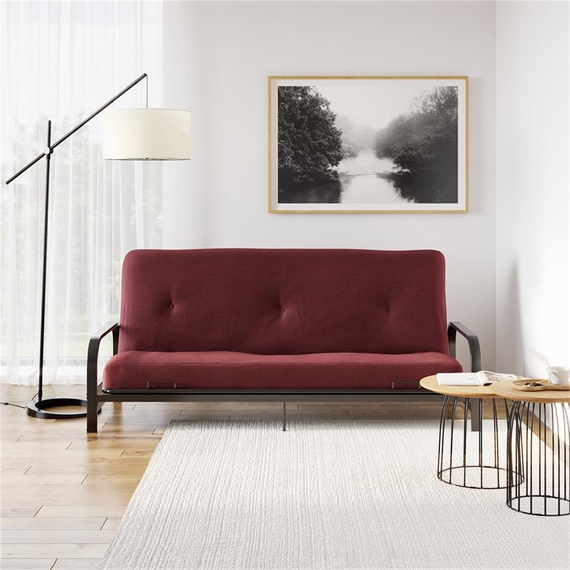 Pemberly Row 6 Inch Thermobonded High Density Futon Mattress Full Size in Red