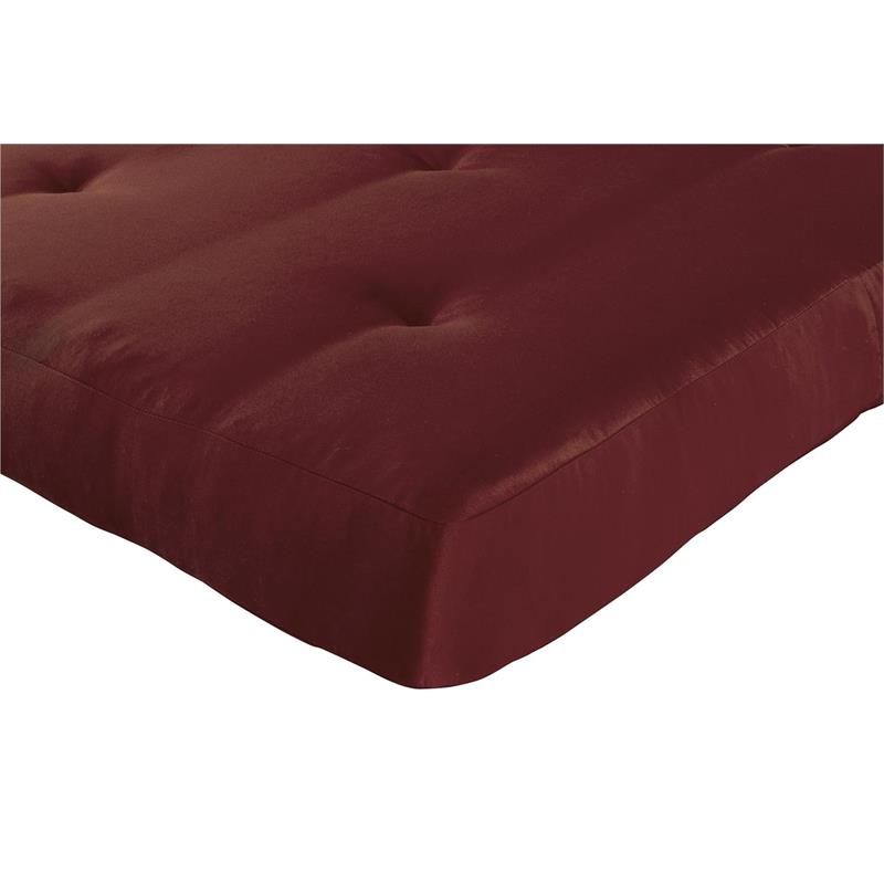 Pemberly Row 6 Inch Thermobonded High Density Futon Mattress Full Size in Red