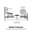 Pemberly Row Metal Platform Bed with Rustic Design and Curved Edge Twin in Black