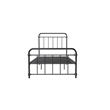 Pemberly Row Metal Platform Bed with Rustic Design and Curved Edge Twin in Black