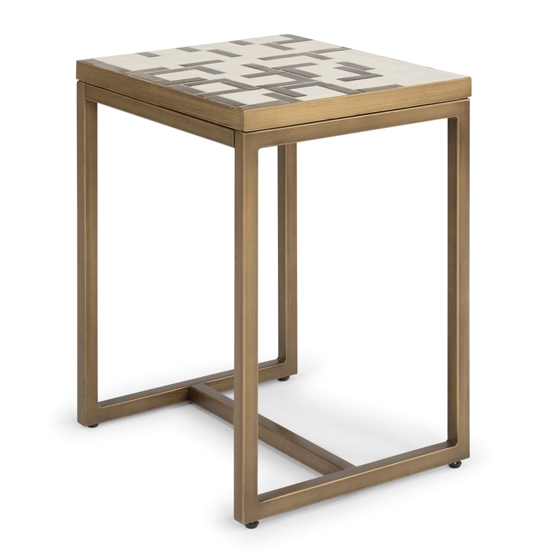 Pemberly Row Modern / Contemporary Geometric Metal End Table