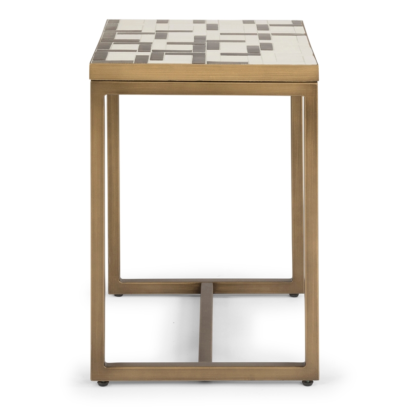 Pemberly Row Modern / Contemporary Geometric Metal End Table