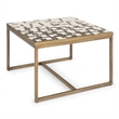 Pemberly Row Contemporary Geometric Metal Coffee Table in Espresso Gold