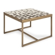 Pemberly Row Contemporary Geometric Metal Coffee Table in Espresso Gold