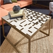 Pemberly Row Contemporary Geometric Metal Coffee Table in Espresso Gold