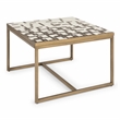 Pemberly Row Contemporary Geometric Metal Coffee Table in Espresso Gold
