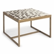 Pemberly Row Contemporary Geometric Metal Coffee Table in Espresso Gold