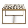 Pemberly Row Contemporary Geometric Metal Coffee Table in Espresso Gold