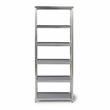 Pemberly Row Contemporary Bold Stainless Steel Six Tier Shelf