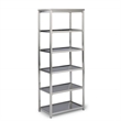 Pemberly Row Contemporary Bold Stainless Steel Six Tier Shelf