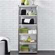 Pemberly Row Contemporary Bold Stainless Steel Six Tier Shelf