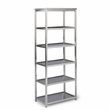 Pemberly Row Contemporary Bold Stainless Steel Six Tier Shelf