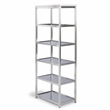 Pemberly Row Contemporary Bold Stainless Steel Six Tier Shelf