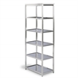 Pemberly Row Contemporary Bold Stainless Steel Six Tier Shelf