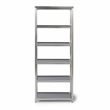 Pemberly Row Contemporary Bold Stainless Steel Six Tier Shelf