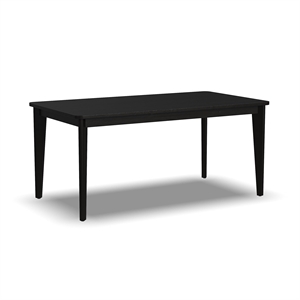 Pemberly Row Rectangle Mid-Century Wood Dining Table in Black