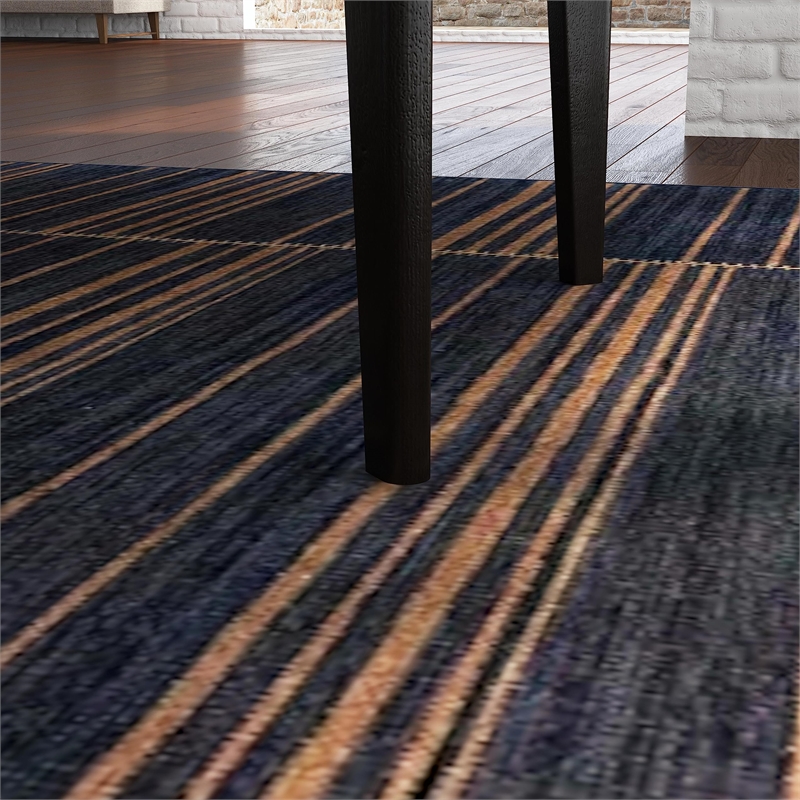 Pemberly Row Rectangle Mid-Century Wood Dining Table in Black