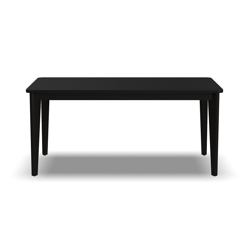 Pemberly Row Rectangle Mid-Century Wood Dining Table in Black