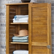 Pemberly Row Contemporary Wood Storage Cabinet in Brown Finish