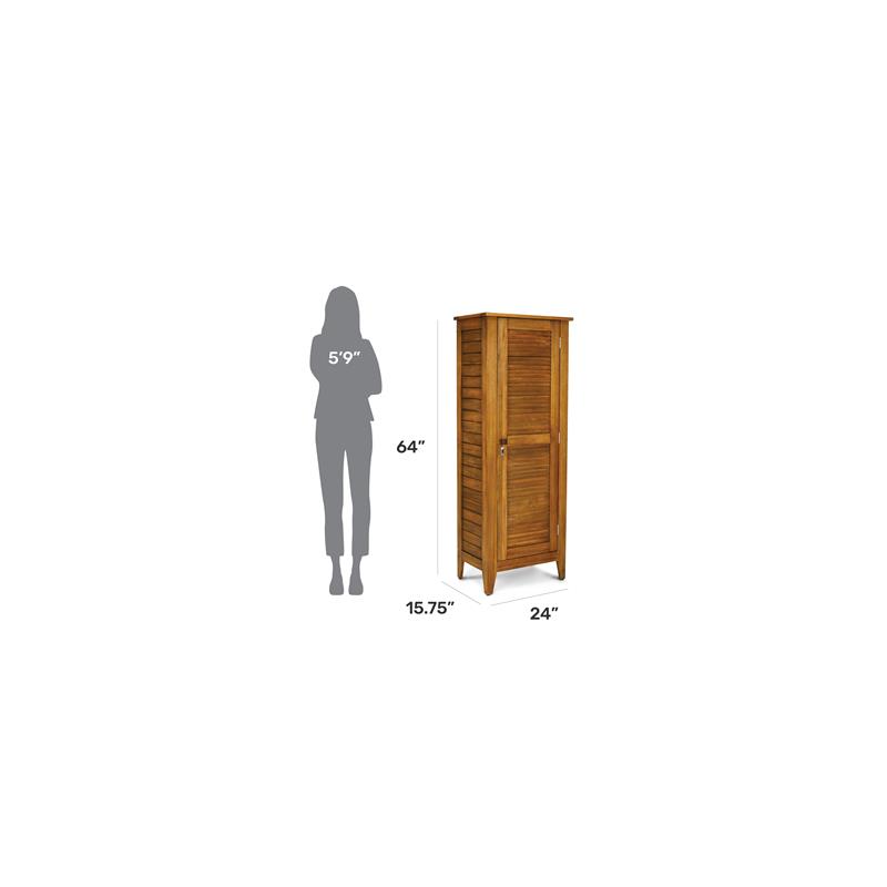 Pemberly Row Contemporary Wood Storage Cabinet in Brown Finish