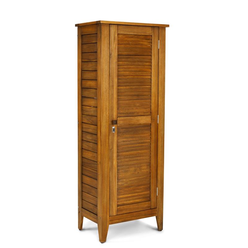 Pemberly Row Contemporary Wood Storage Cabinet in Brown Finish